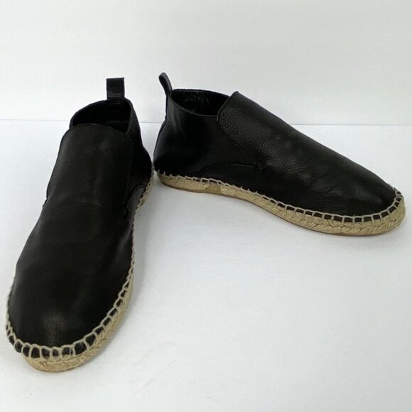 Vince Ronan Soft Leather Espadrille Flats Black Size 6 Women Shoes Spain Booties - Picture 6 of 13